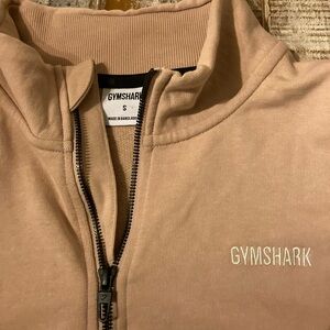 Gymshark Men's Beige Zip-Up Sweater